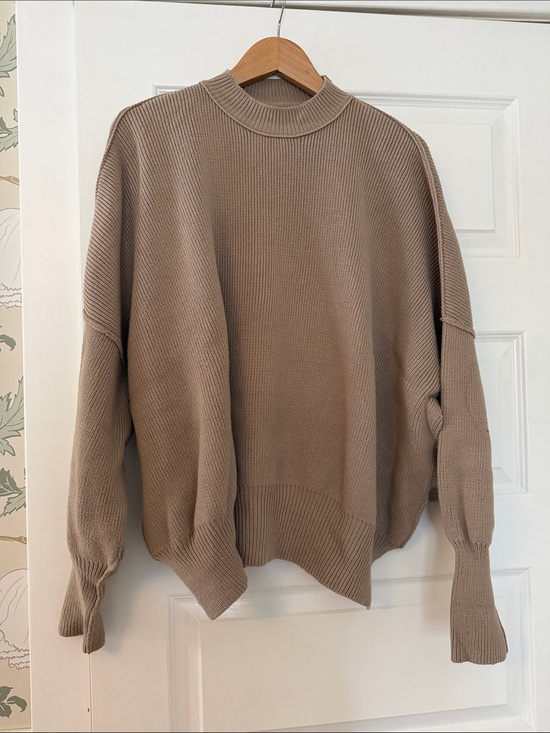 Free People Sweaters - Free People Cozy Taupe Mock Neck Sweater
